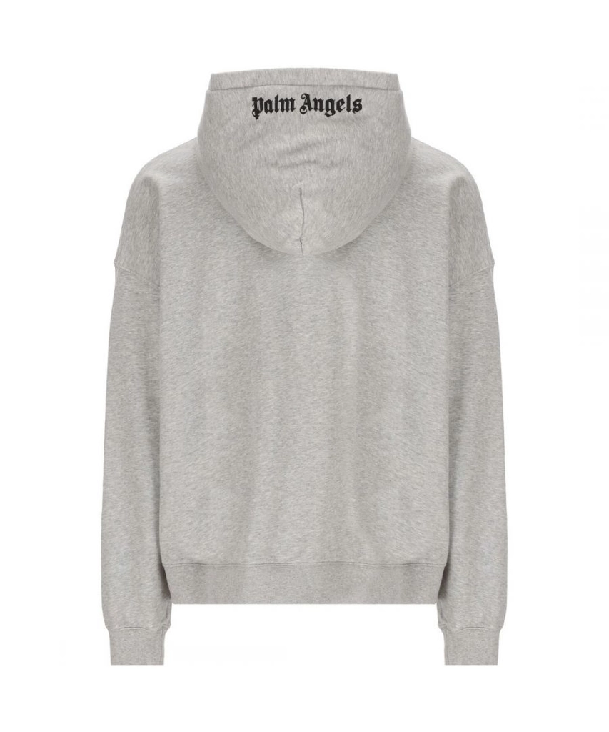 Palm Angels Mens Embroidered Logo Grey Hoodie - Size Large